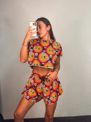 Βαμβακερό Σετ Shorts Valerie Retro Bloom Print