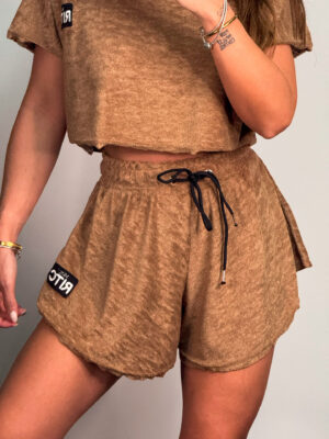 Πετσετέ Shorts Melody (Καφέ, Μαύρο)