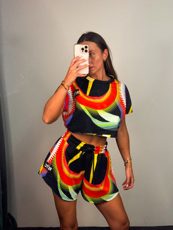 Βαμβακερό Σετ Shorts Valerie Solar Burst Print