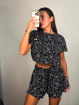 Βαμβακερό Σετ Shorts Valerie Strike Lines Print