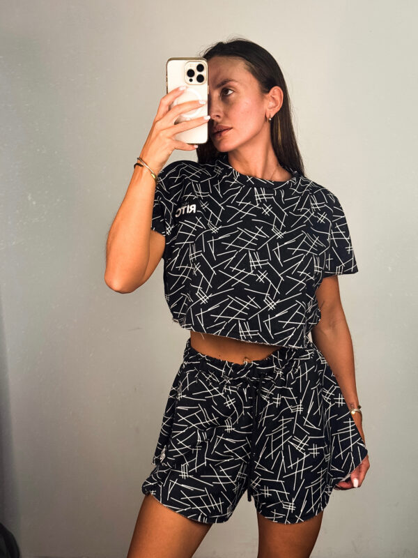 Βαμβακερό Σετ Shorts Valerie Strike Lines Print