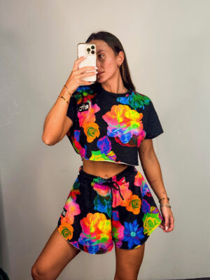 Βαμβακερό Σετ Shorts Valerie UV Bloom Print