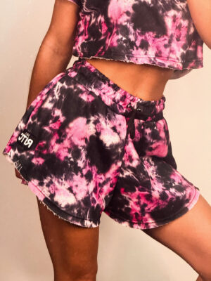 Βαμβακερό Shorts Melody Tie Dye Black Pink Print
