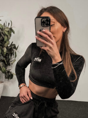 Velvet Crop Top Nina Black Vanilla