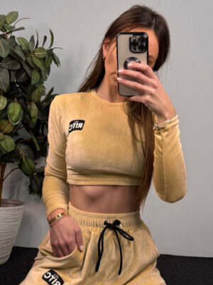 Βελουτέ Crop Top Nina Peanut Butter