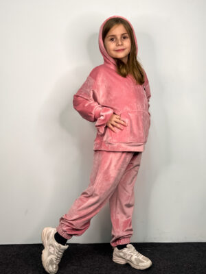 Kids Velvet Set Ariel Pink