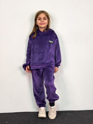 Kids Velvet Set Ariel Purple
