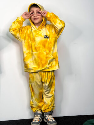 Kids Velvet Set Ariel Tie Dye Yellow Print