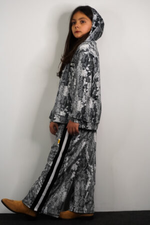 Kids Velvet Set Josie White Snake Skin Print