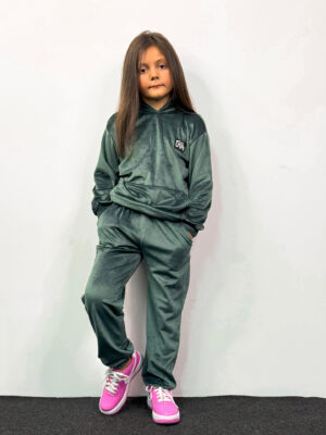 Kids Velvet Set Luna Green
