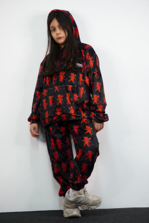 Kids Velvet Set Taylor Black - Red Devil Print