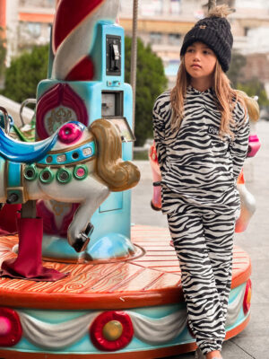 Kids Velvet Set Trinity Zebra Print
