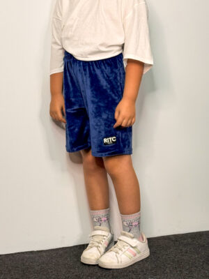 Kids Velvet Bermuda Shorts Nora Navy Blue