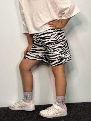 Kids Velvet Bermuda Shorts Nora Zebra Print