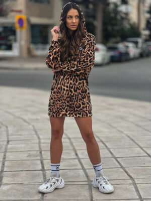 Leopard Print Velvet Blouse Dress Cecilia