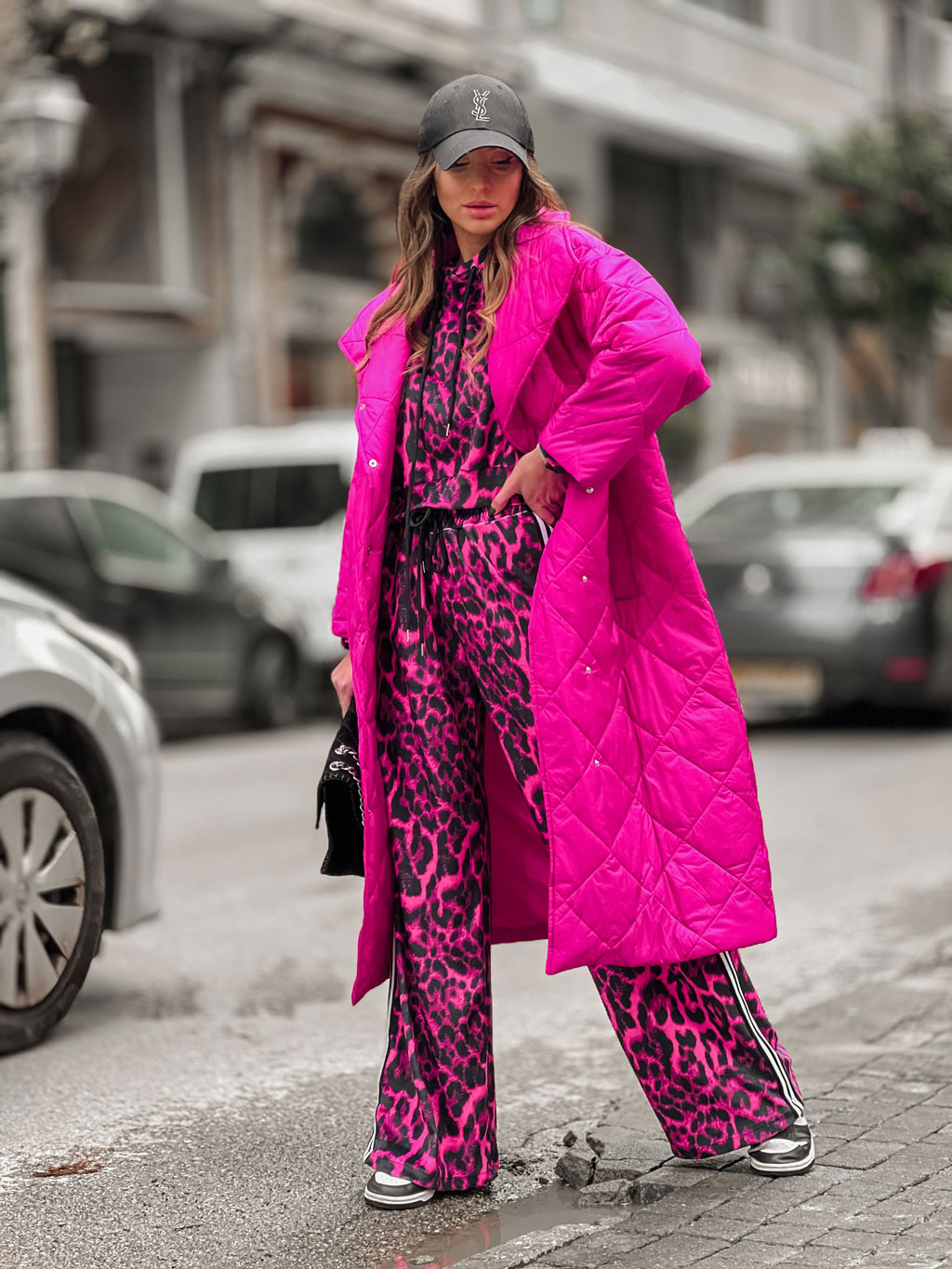 Fashion Limousine | Magenta Leopard Print Velvet Set Angie - Image 4