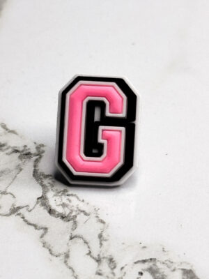 Pink Alphabet Letter G Shoe Charm