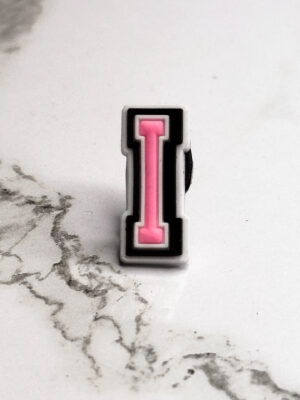 Pink Alphabet Letter I Shoe Charm