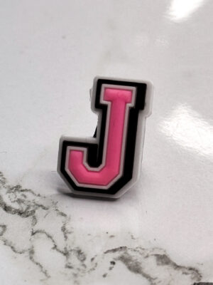Pink Alphabet Letter J Shoe Charm
