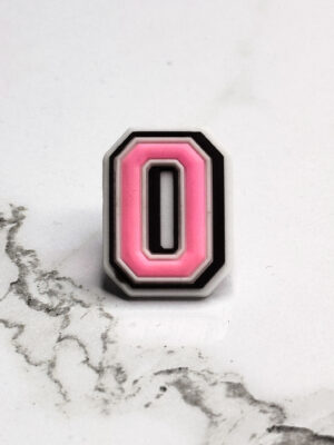 Pink Alphabet Letter O Shoe Charm