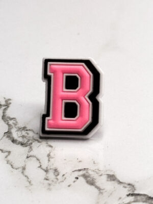 Pink Alphabet Letter B Shoe Charm