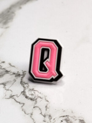 Pink Alphabet Letter Q Shoe Charm