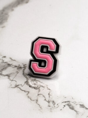 Pink Alphabet Letter S Shoe Charm