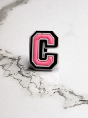 Pink Alphabet Letter C Shoe Charm