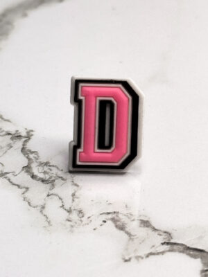 Pink Alphabet Letter D Shoe Charm