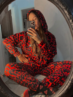 Βελουτέ Σετ Trinity Red Leopard Print