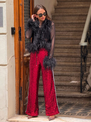 Fashion Limousine | Sequin Pants Melanie Red