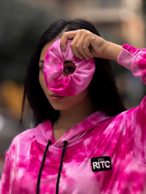 Scrunchie Daisy Pink Tie Dye Print