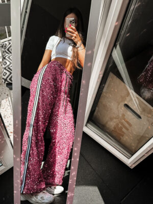 Fashion Limousine | Sequin Pants Melanie Salmon Pink