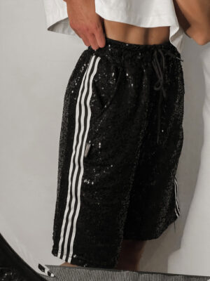 Fashion Limousine | Bermuda Striped Sequins Andrea Black