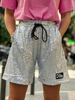 Bermuda Shorts Sequin Bella Silver