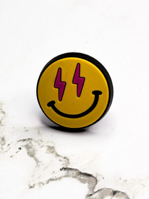 Lightning Bolt Eyes Smiley Shoe Charm