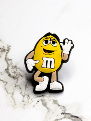Yellow M&M Waving Shoe Charm