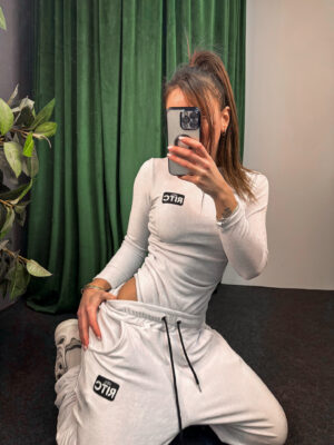 Long Sleeve Velvet Bodysuit Lexie Coconut White