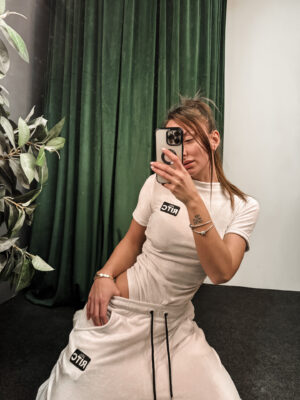 Short Sleeve Velvet Bodysuit Lexie Coconut White