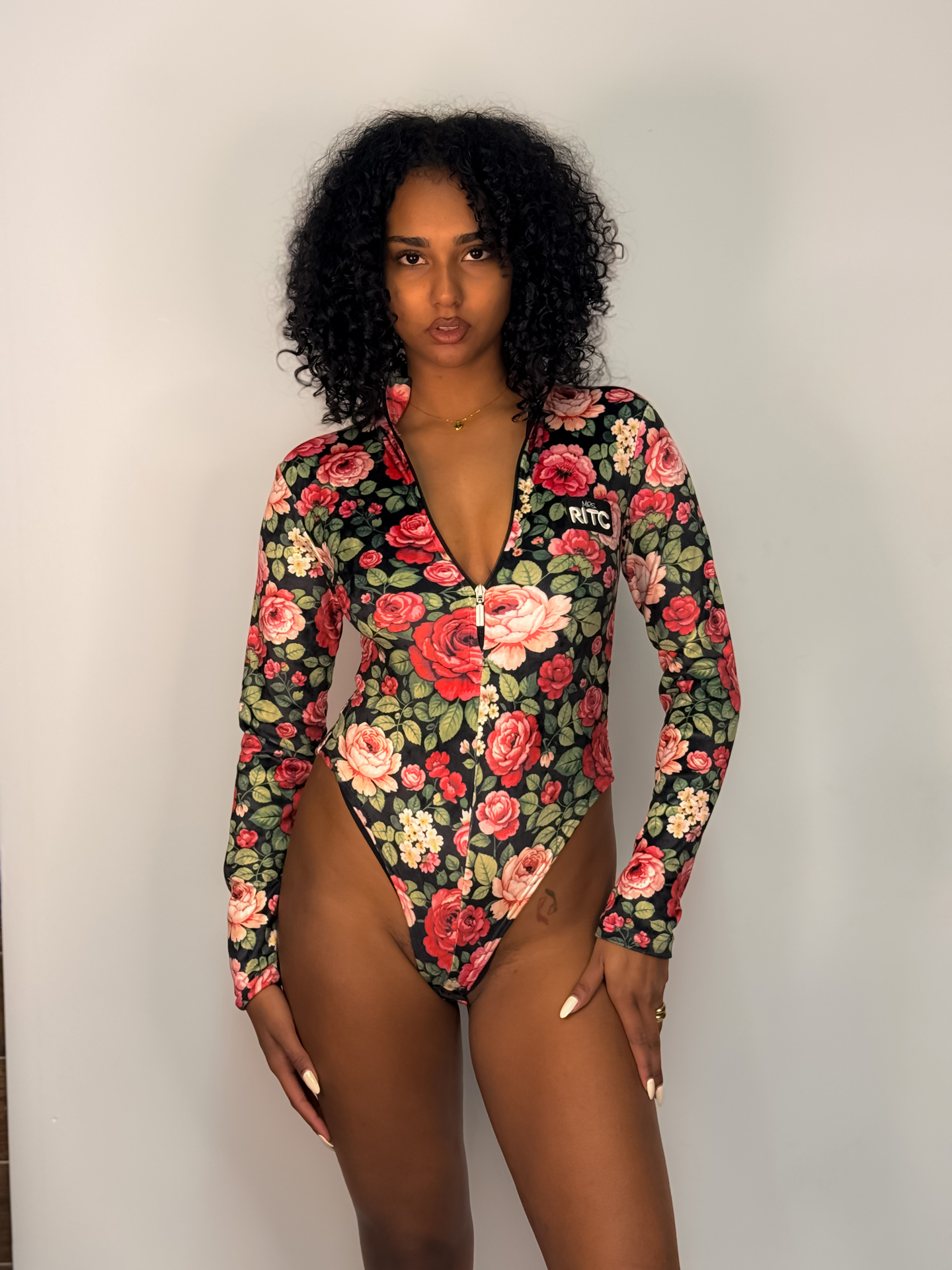 Velvet Bodysuit Lexie Floral Print - Image 5