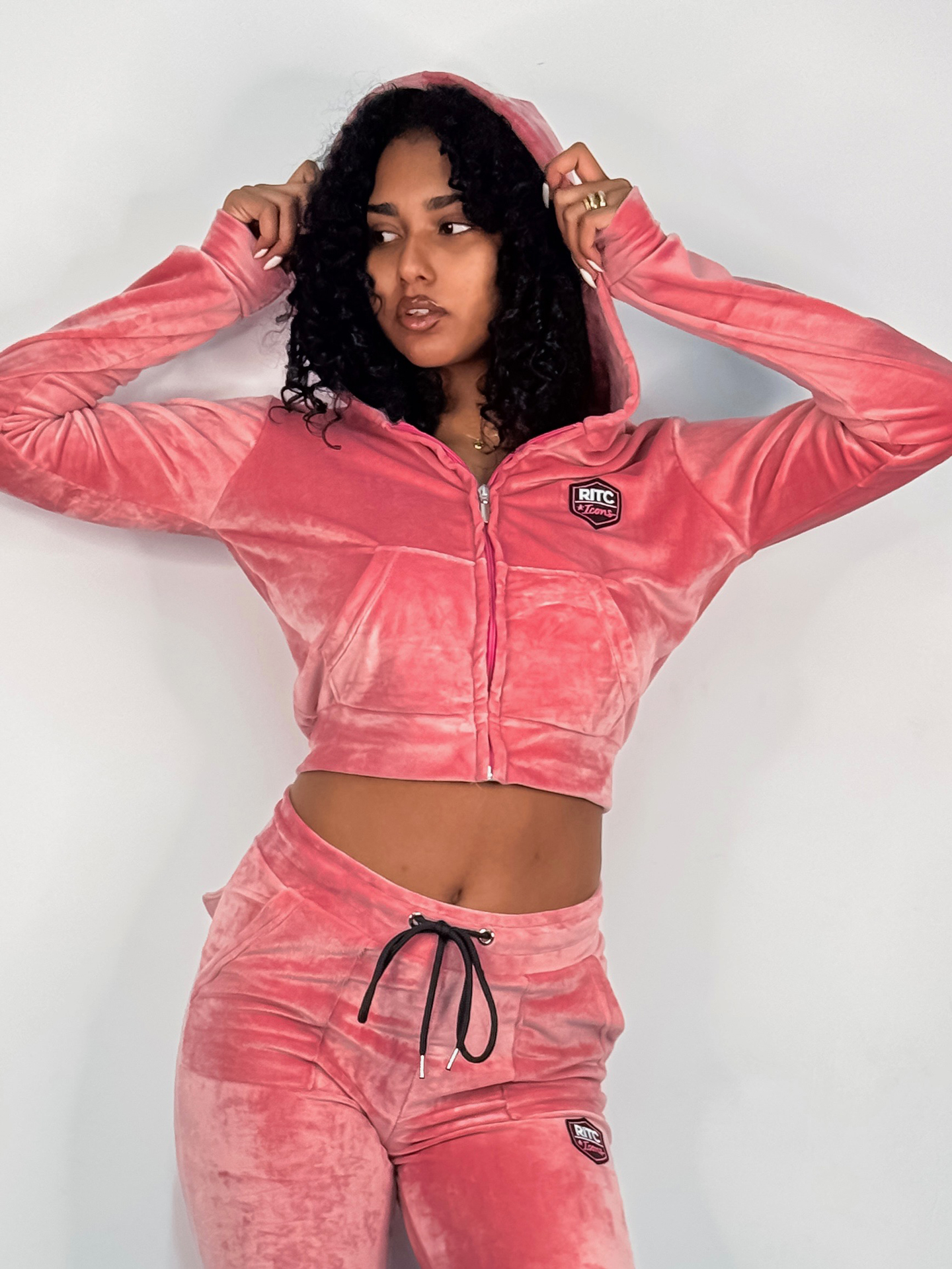 Βελουτέ Hoodie Vivian Pink - Image 4