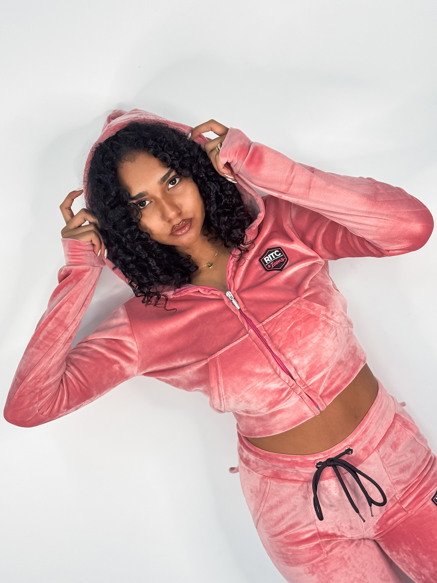 Βελουτέ Hoodie Vivian Pink - Image 2