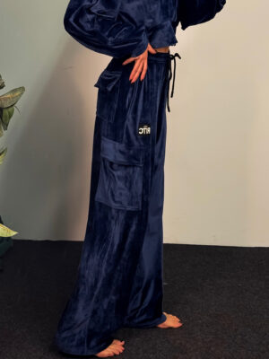 Βελουτέ Παντελόνι Alanis Navy Blue