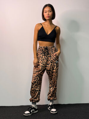 Velvet Pants Daisy Leopard Print