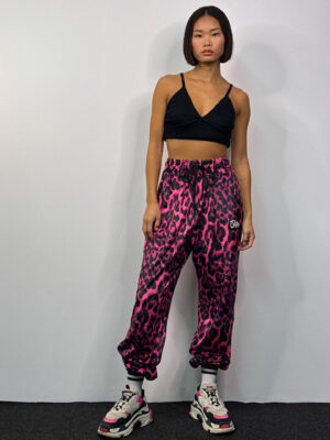 Velvet Pants Daisy Magenta Leopard Print
