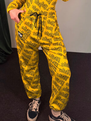 Βελουτέ Παντελόνι Daisy Yellow Babe Print