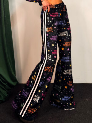 Fashion Limousine | Velvet Pants Evelyn FL Logo Print