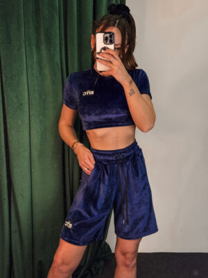 Βελουτέ Σετ Amyra Navy Blue