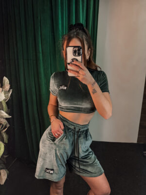 Βελουτέ Σετ Amyra Sage Green