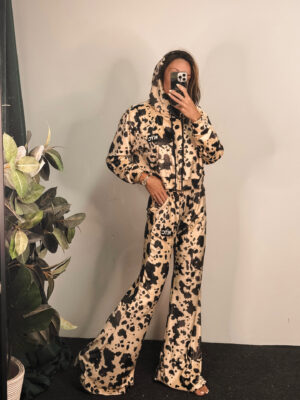 Βελουτέ Σετ Anima Beige Cow Print